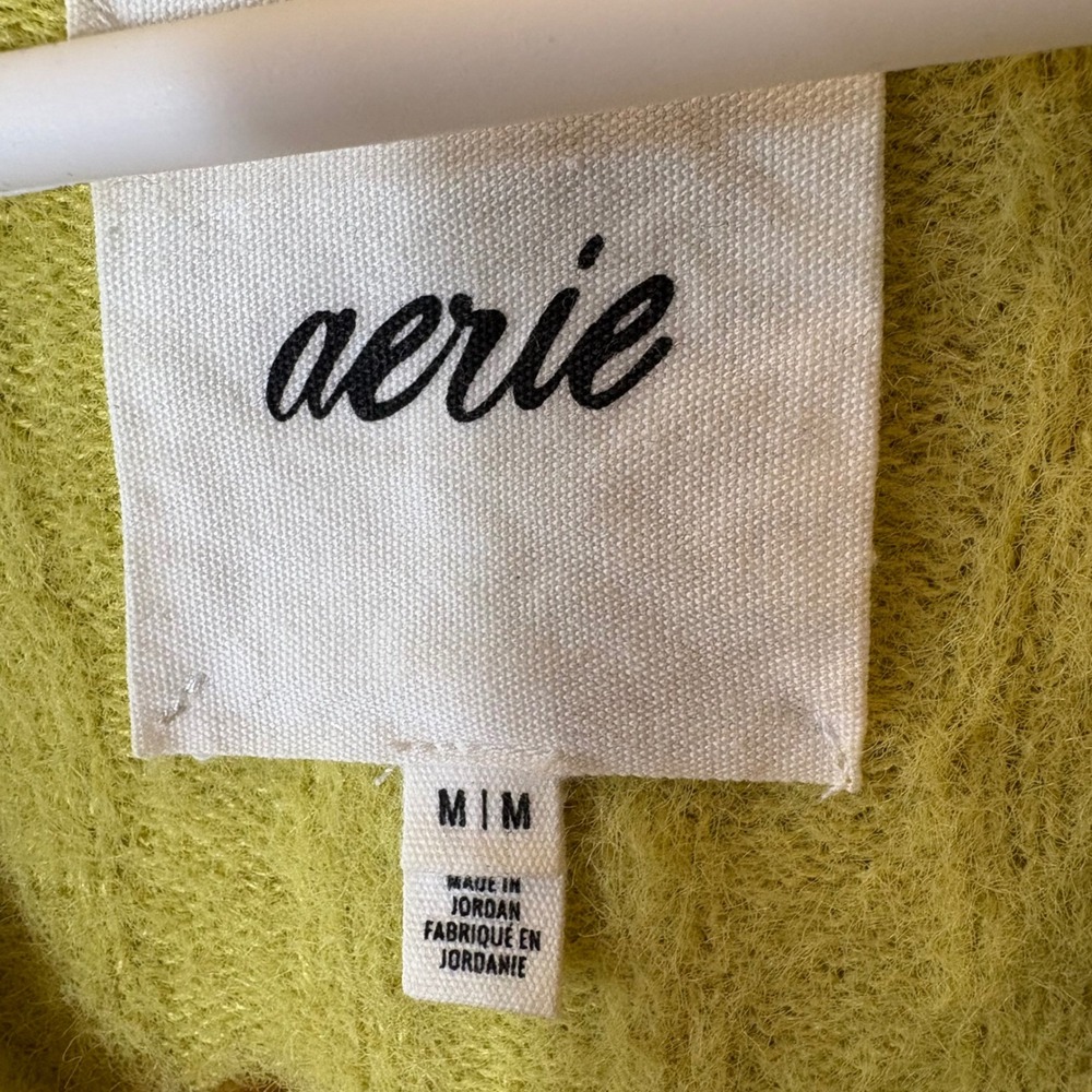 Aerie Buttercream Crewneck Sweater in Chartreuse Size Medium - Picture 5 of 8